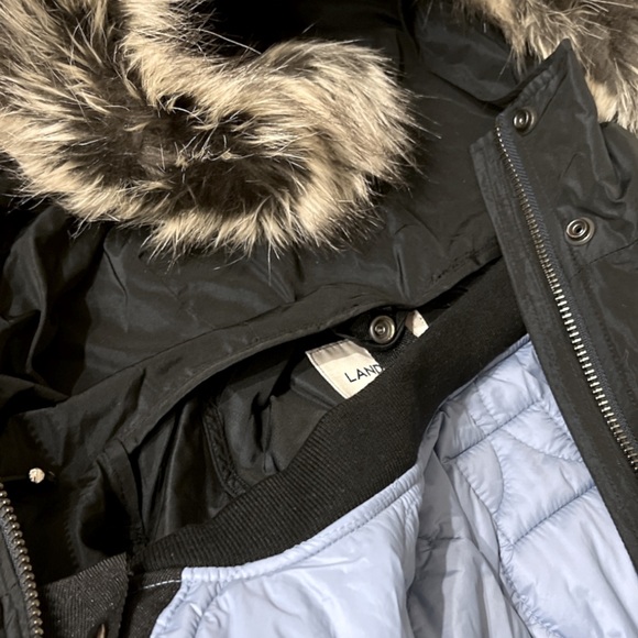 Lands’ End Canvas Collection 3-in-1 Hood. Anorak | Size 10 | Black + Blue | $85 - Picture 3 of 13